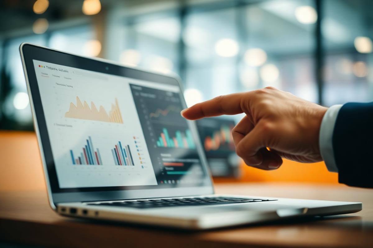 Business analyst reviewing a reporting dashboard