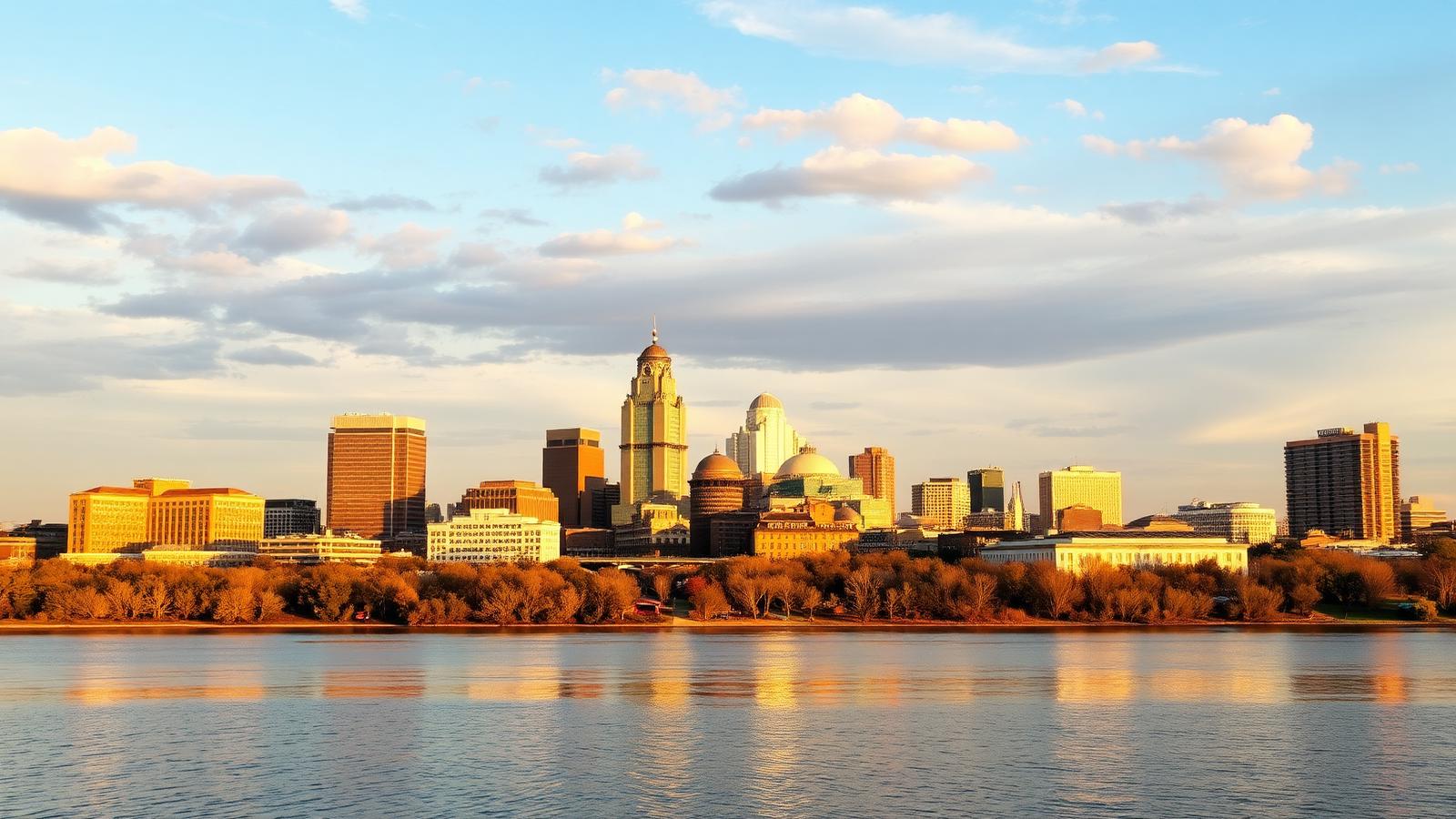 Downtown Austin, Texas skyline at golden hour